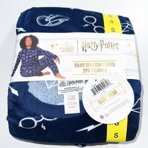 Harry Potter Pajamas - Navy and White Silky Stretch Fleece